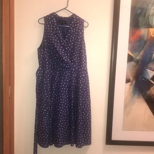 Sleeveless cotton Evan Picone polka dot dress.